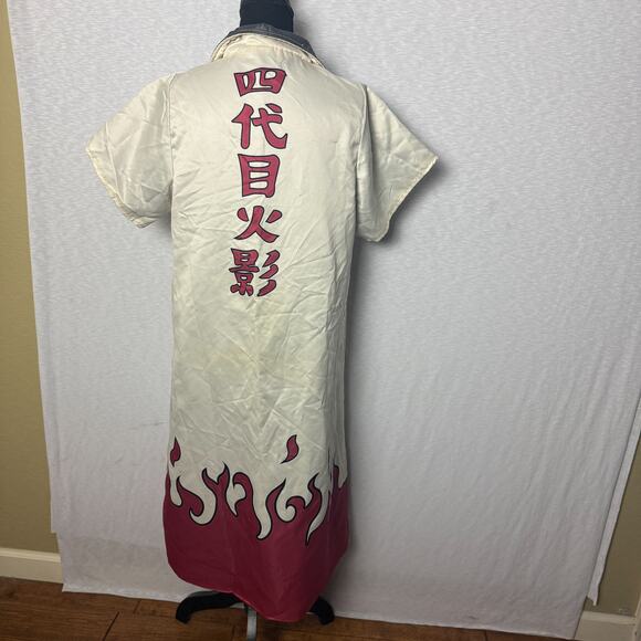 Naruto Shippuden Hokage Flame Design Cosplay Long Coat L/XL Japan Made In China - Picture 2 of 6